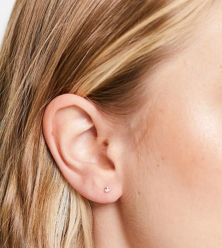Boucles d'oreilles en argent massif motif caur irisé - Kingsley Ryan - Modalova