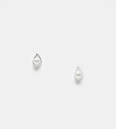 Boucles d'oreilles façon goutte d'eau en argent massif avec perle nacrée - Kingsley Ryan - Modalova