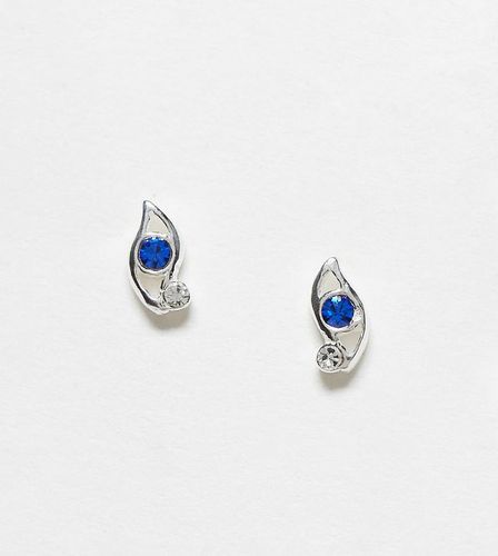 Boucles d'oreilles ail en argent massif avec pierre bleue - Kingsley Ryan - Modalova