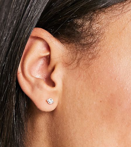 Boucles d'oreilles rondes en argent massif avec cristaux - Kingsley Ryan - Modalova