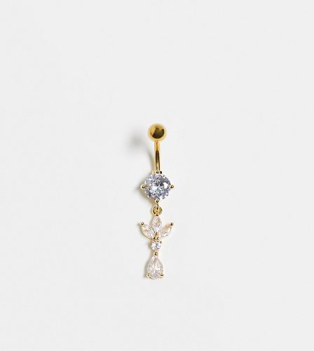 Piercing nombril en plaqué or avec pendentif pétales - Kingsley Ryan - Modalova