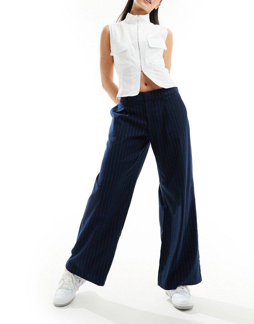 Pantalon habillé ample à taille basse et rayures - Hollister - Modalova