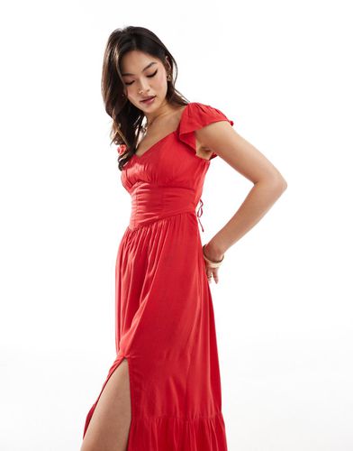 Robe mi-longue avec taille en V - Hollister - Modalova