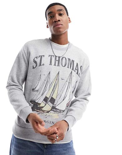 St Thomas - Sweat décontracté à imprimé graphique - chiné - Hollister - Modalova