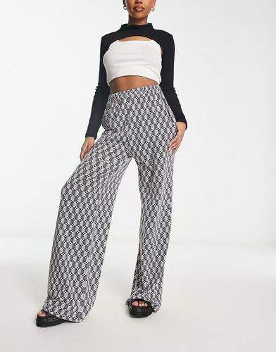 Pantalon large d'ensemble à imprimé géométrique - Noir et blanc - Heartbreak - Modalova