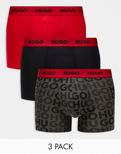 Hugo - Bodywear - Lot de 3 boxers avec taille rouge - foncé - Hugo Red - Modalova