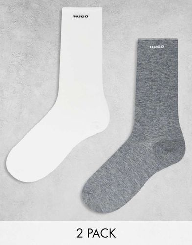 HUGO Bodywear - Lot de 2 paires de chaussettes à logo - Gris/ - Hugo Blue - Modalova