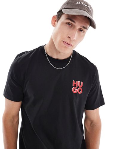 Dimoniti - T-shirt avec logo superposé sur la poitrine - Hugo Red - Modalova