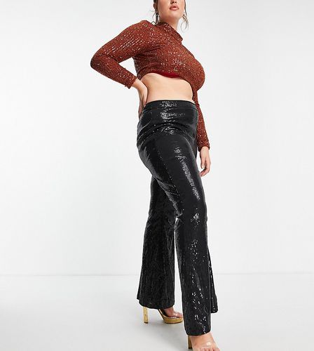 Exclusivité - Pantalon large évasé à sequins - In The Style Plus - Modalova