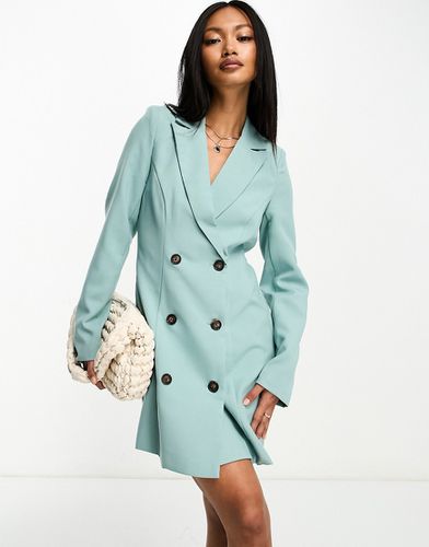 Robe blazer ajustée à double boutonnage - Turquoise - In The Style - Modalova