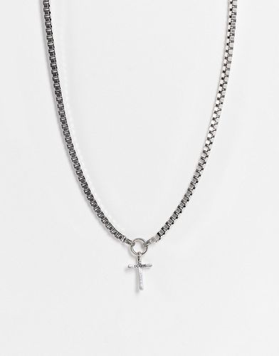 Collier chaîne avec pendant croix texturée - Icon Brand - Modalova