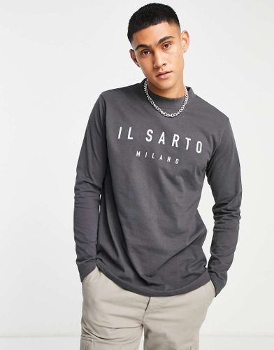 T-shirt griffé à manches longues - anthracite - Il Sarto - Modalova