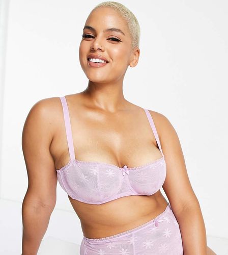 Ivory Rose Curve - Soutien-gorge balconnet en jacquard à petites fleurs - Lilas - Ivory Rose Lingerie - Modalova
