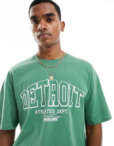 T-shirt oversize à imprimé Detroit - Jack & Jones - Modalova