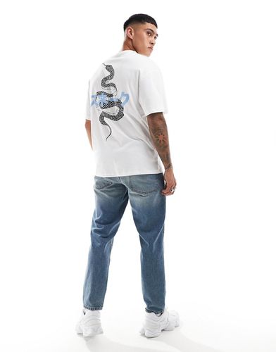 T-shirt oversize avec imprimé serpent au dos - Jack & Jones - Modalova