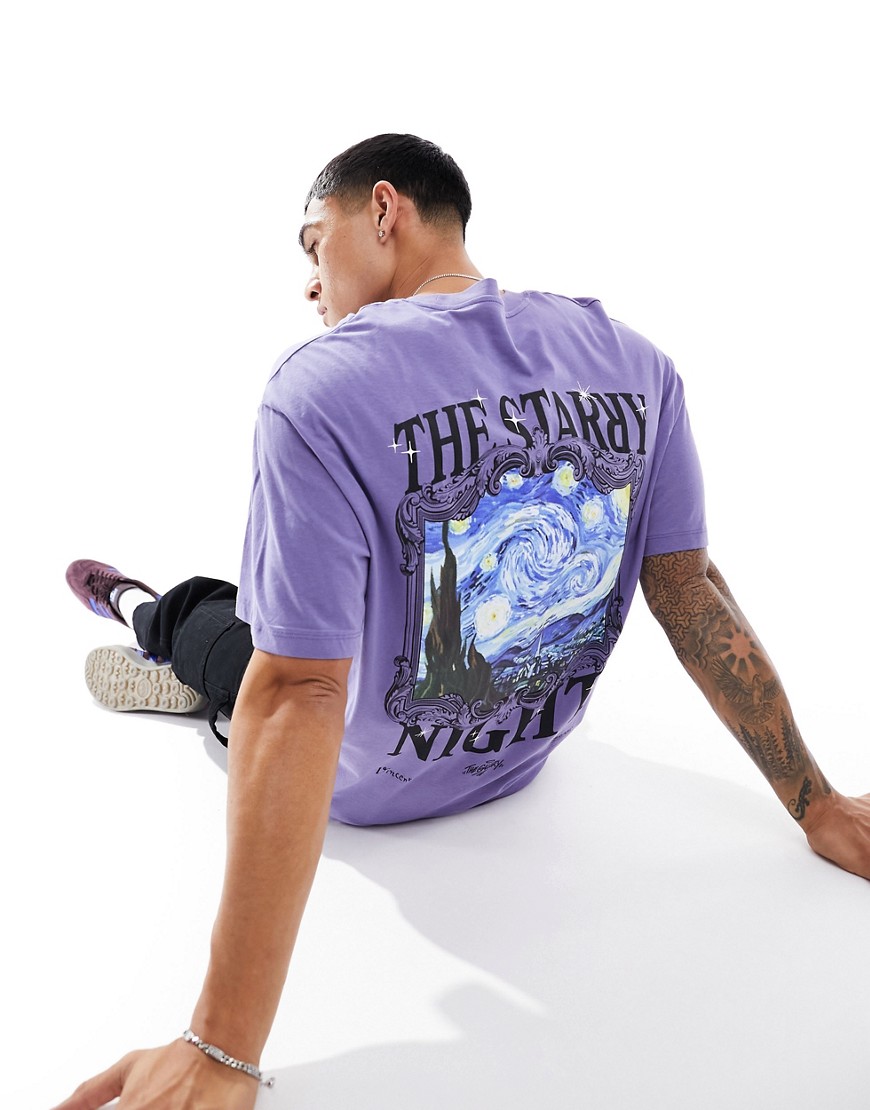 T-shirt à imprimé Starry Night - Lilas - Jack & Jones - Modalova