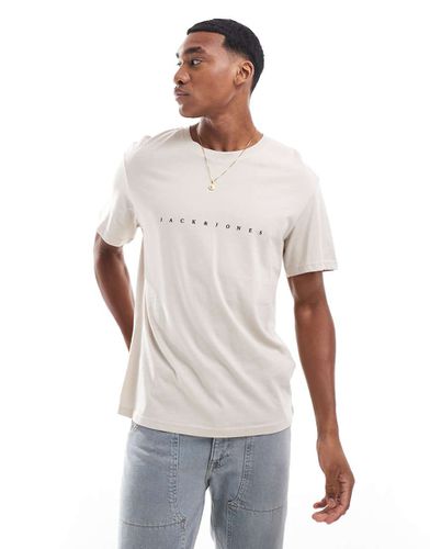 T-shirt à logo devant - Beige - Jack & Jones - Modalova