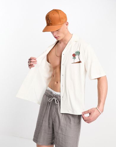 Chemise oversize avec col à revers et imprimé palmier - Jack & Jones - Modalova