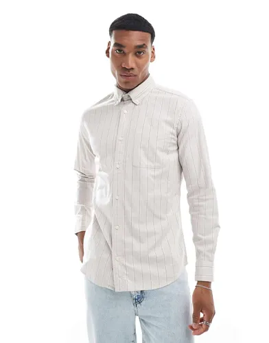 Chemise Oxford à rayures - Beige - Jack & Jones - Modalova