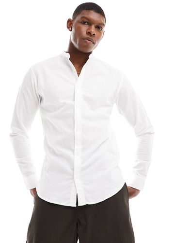 Chemise en lin à col officier - Jack & Jones - Modalova