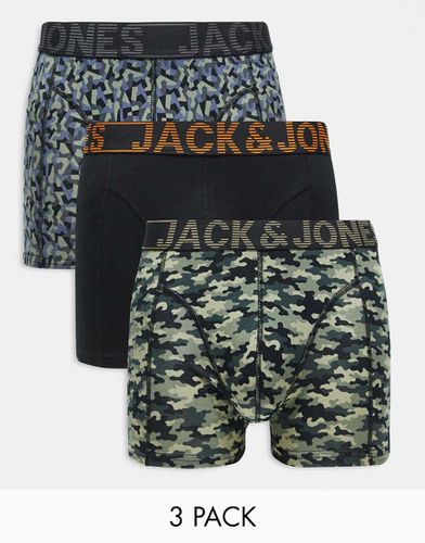 Lot de 3 boxers à imprimé camouflage - Jack & Jones - Modalova