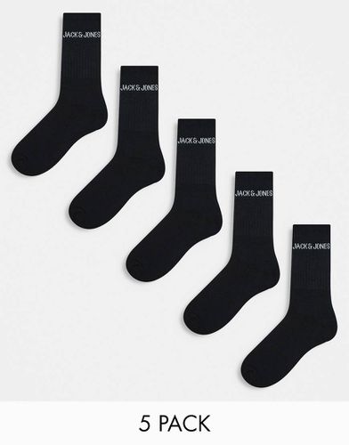 Lot de 5 paires de chaussettes côtelées à logo - Jack & Jones - Modalova