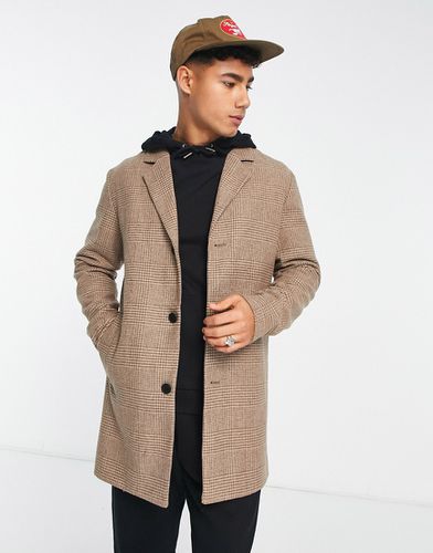 Originals - Manteau long en laine mélangée à carreaux - Beige - Jack & Jones - Modalova