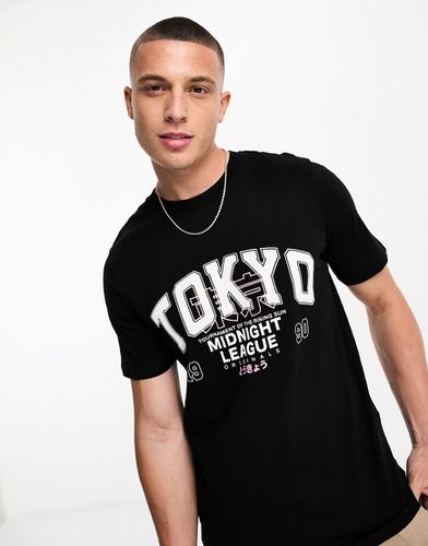 Originals - T-shirt à imprimé Tokyo dans le dos - Jack & Jones - Modalova