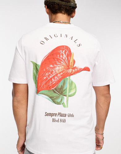 Originals - T-shirt oversize à imprimé fleur au dos - Jack & Jones - Modalova