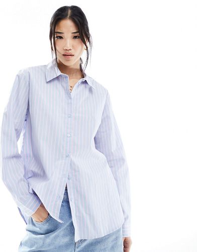 Chemise ample rayée à manches longues - Bleu et rose - Jdy - Modalova