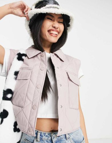 Gilet sans manches court matelassé - Rose pâle - Jdy - Modalova