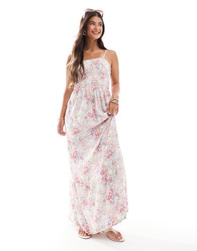 Robe longue à petites fleurs avec corsage froncé - Jdy - Modalova