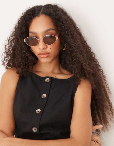 Lunettes de soleil ovales en mtal - /marron - Jeepers Peepers - Modalova