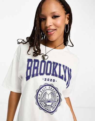 T-shirt oversize avec imprimé Brooklyn au dos - Jjxx - Modalova