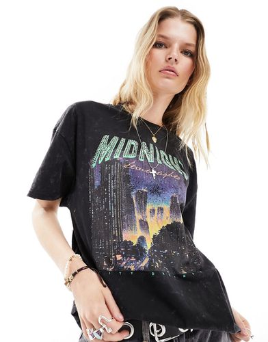 T-shirt oversize à motif ornementé - délavé - Only - Modalova