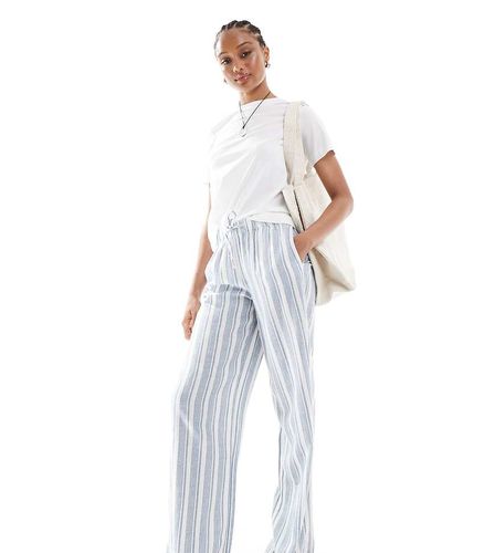Pantalon  enfiler en lin mlang - Rayures - Only Tall - Modalova