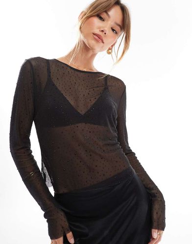 Top en tulle à strass - Only - Modalova