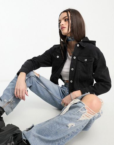 Veste en jean avec capuche amovible - Noir - Only - Modalova