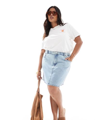 Mini-jupe en jean vase - clair - Only Curve - Modalova