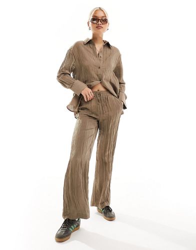 Pantalon d'ensemble large texturé - Marron clair - Only - Modalova