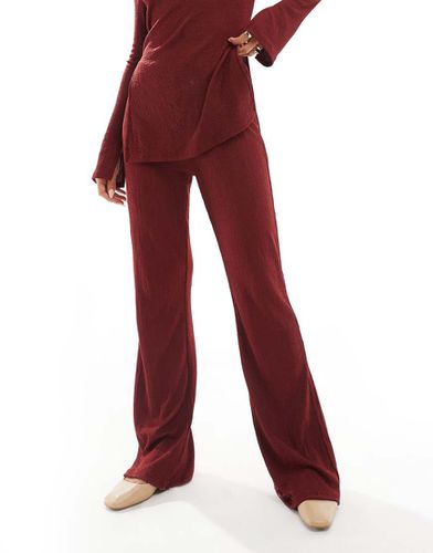 Pantalon d'ensemble texturé à taille haute - foncé - Only - Modalova