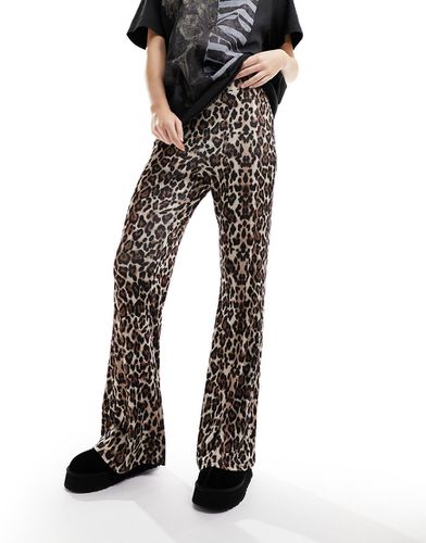 Pantalon évasé côtelé à imprimé léopard - Only - Modalova