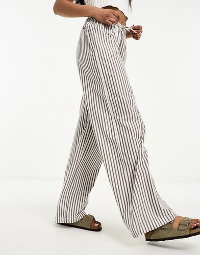 Pantalon large à rayures avec cordon de serrage - et blanc - Only - Modalova