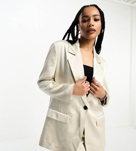 Blazer oversize d'ensemble en satin - Champagne - Only Petite - Modalova