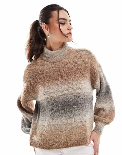 Pull en maille à col montant teint par section ton sur ton - Only - Modalova