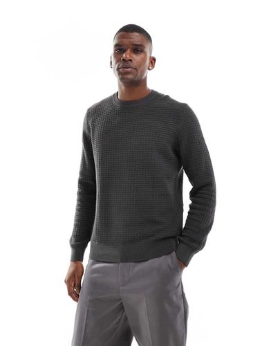 Pull gaufré ras de cou - foncé - Only & Sons - Modalova