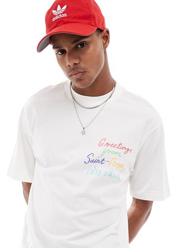 T-shirt décontracté à poche avec imprimé Saint Tropez - cassé - Only & Sons - Modalova