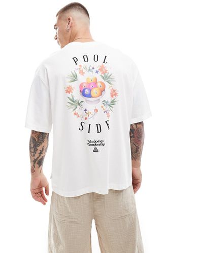 T-shirt ultra oversize avec imprimé Pool Side au dos - cassé - Only & Sons - Modalova