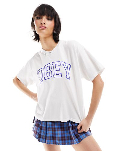 T-shirt coupe carrée style universitaire - Obey - Modalova