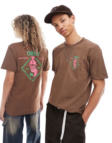 T-shirt unisexe à manches courtes et motif Spiritually Rich - Marron - Obey - Modalova